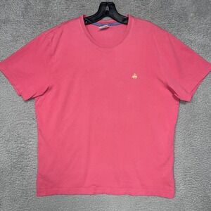 Brooks Brothers T Shirt Men's Sz XL Pink Embroidered Golden Fleece Logo 1818 Tee